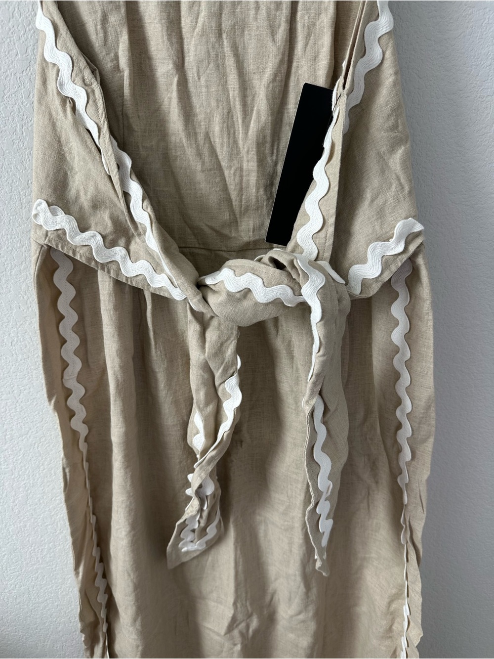 TUCKERNUCK Sand Ric Rac Tie Brocks Beige Dress SZ S - Picture 3 of 6